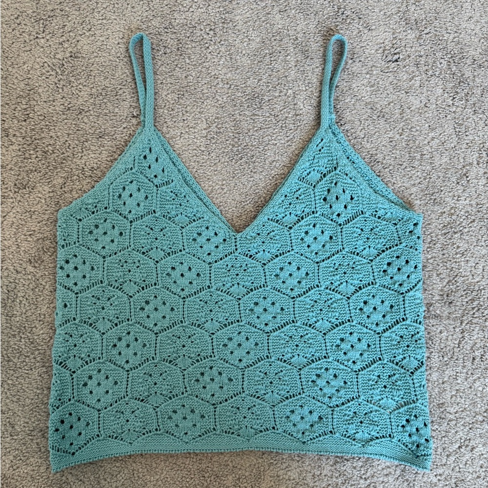 Crochet Lace Camisole - Aqua
